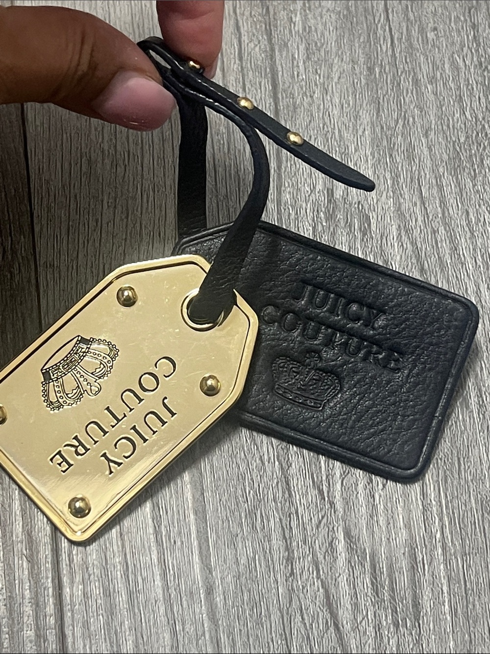 Juicy Couture black and gold purse charm